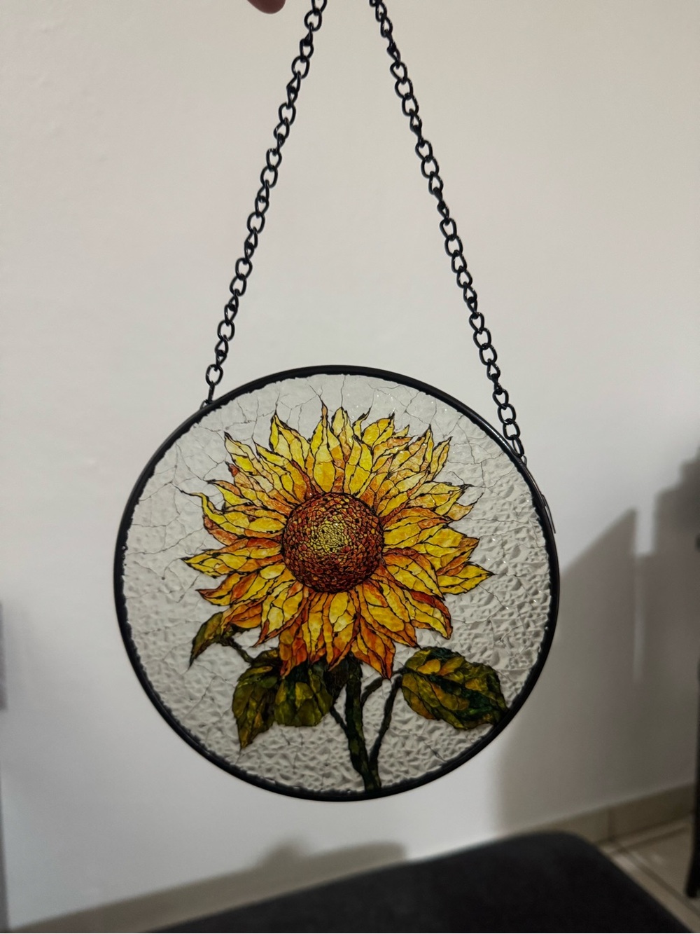 Amazon Yellow Sunflower Stained Glass Hanging Suncatcher